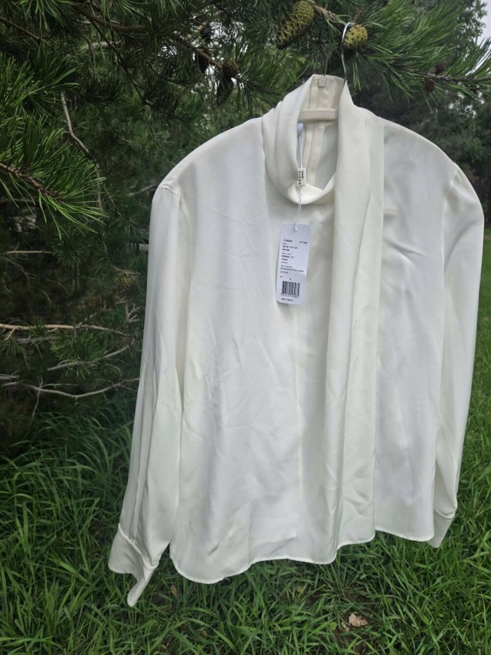 Akris Punto - Long-Sleeve Silk Scarf Blouse - size 6 - NEW with tags - Picture 12 of 16